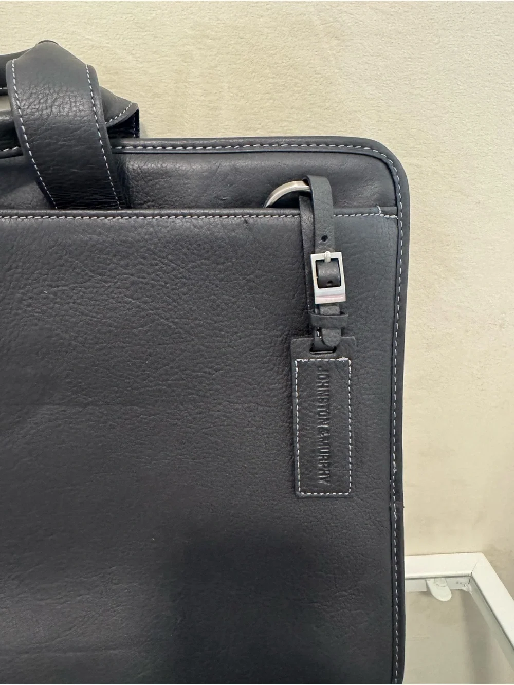 Men's Johnston & Murphy Black Leather Briefcase - Classic Work Bag